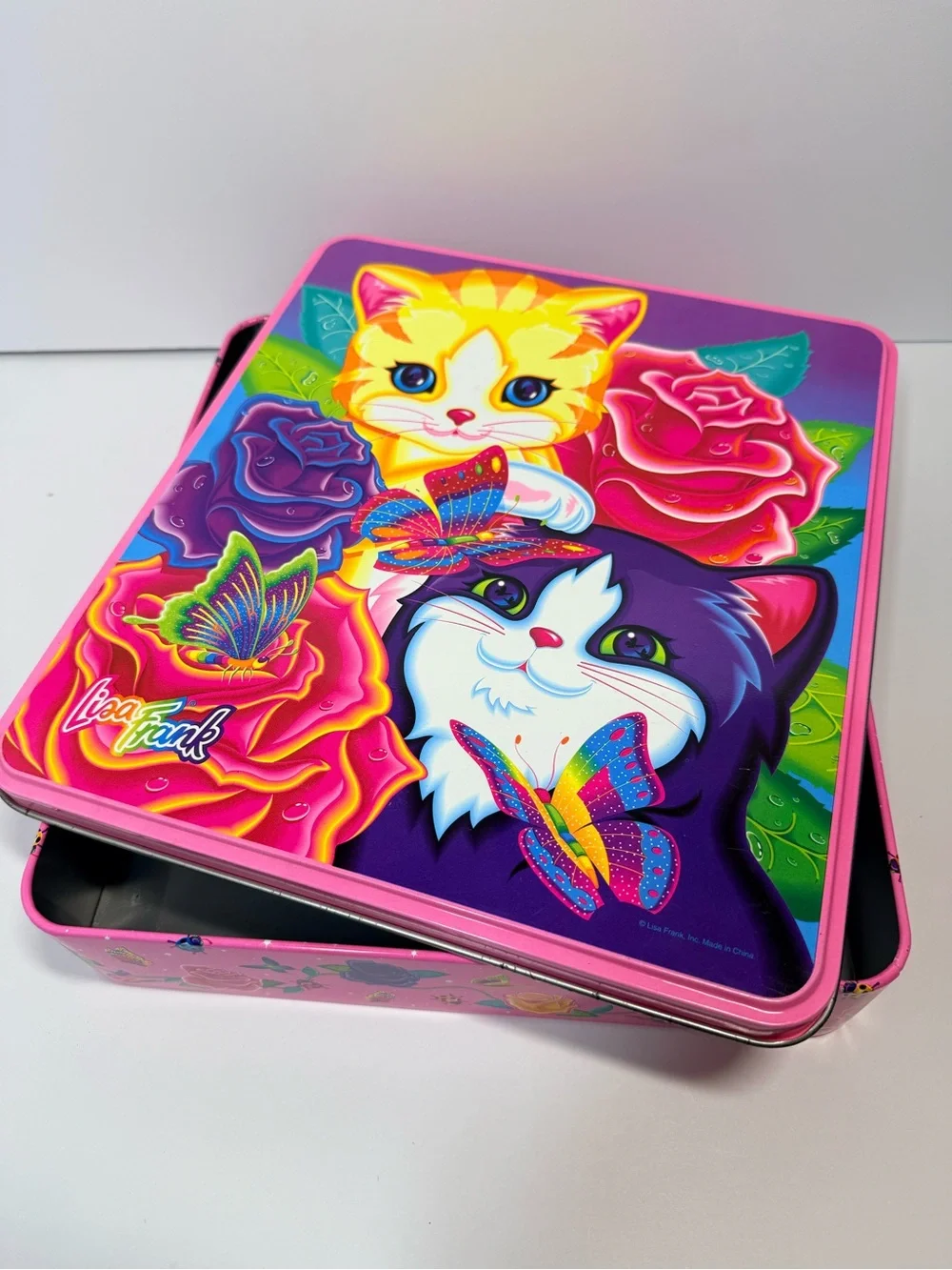 VTG Lisa Frank Kittens and Butterflies Tin only 10.5”x12” *READ - Picture 15 of 16